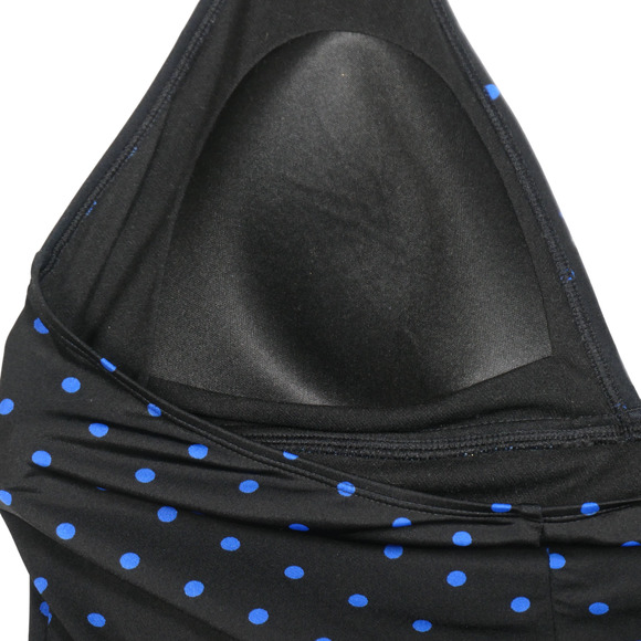 Speedo One Piece Swimsuit Womens Size 18 Black Blue Polka Dot Lightly Padded Bra - Picture 8 of 11